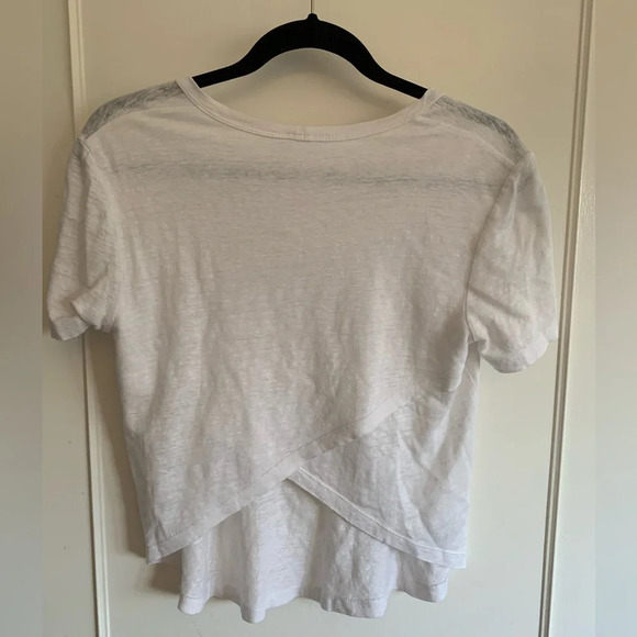A.L.C. Tesi Linen Split Back Tee T Shirt White Size small - Picture 7 of 14
